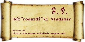Háromszéki Vladimir névjegykártya